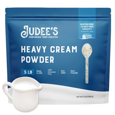 Judee&#39;s Heavy Cream Powder 5 lb - GMO and Preservative Free - Produced in the USA - 100% Gluten-Free - Keto Friendly - Add Healthy Fat to Coffee, Sauces, or Dressings - Make Liquid Heavy Cream