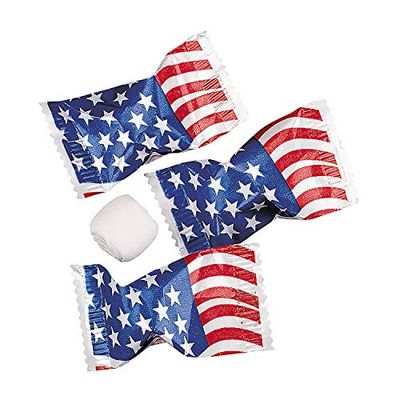 14 Ounce USA American Flag Wrapped Buttermints, 108 Pieces, Great for Memorial Day, 4th of July, Veterans Day and any Patriotic Event