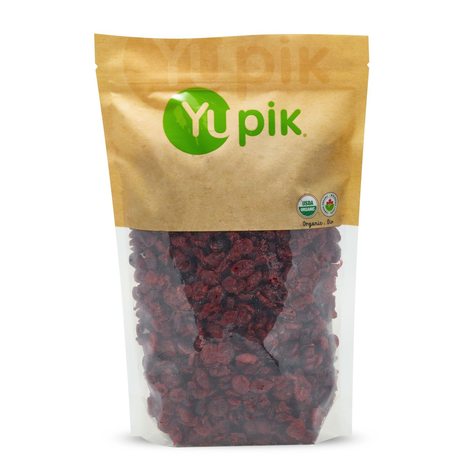 Yupik Organic Cranberries, 2.2 lb, Non-GMO, Gluten-Free, Kosher, Vegan, Sweetened Dried Fruits, Fruity &amp; Tart, Plump &amp; Chewy, Source of Fiber, Healthy Snacks, Ideal for Baking &amp; Topping