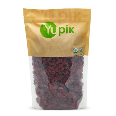 Yupik Organic Cranberries, 2.2 lb, Non-GMO, Gluten-Free, Kosher, Vegan, Sweetened Dried Fruits, Fruity &amp; Tart, Plump &amp; Chewy, Source of Fiber, Healthy Snacks, Ideal for Baking &amp; Topping