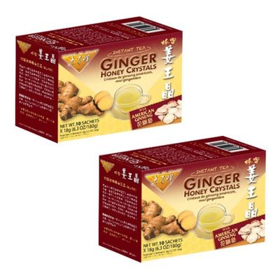 Prince of Peace Instant Ginger Honey Crystals, 2 Packs of 30 Sachets - Instant Hot or Cold Beverage - Easy to Brew Ginger and Honey Crystals