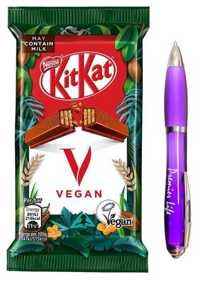 Kit Kat 4 Finger Vegan Milk Chocolate Bar 41.5g - 10 Pack (Come With Premier Life Store Pen)