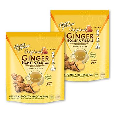 Prince of Peace Instant Ginger Honey Crystals, 2 Packs of 30 Sachets - Instant Hot or Cold Beverage - Easy to Brew Ginger and Honey Crystals