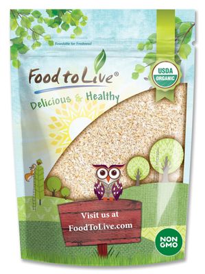 Food to Live Organic Oat Bran, 2 Pounds Non-GMO, Kosher, Vegan, Bulk, High Fiber Hot Cereal, Milled from High Protein Oats