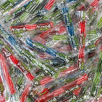 Sour Punch Twists, 3 Inch Individually Wrapped Candy, Bulk, (1 Lb.), Blue Raspberry, Cherry, Strawberry &amp; Apple, Great for Easter Baskets and Egg Hunts, Movie &amp; Game Night Treats and More! (1 Lb.)