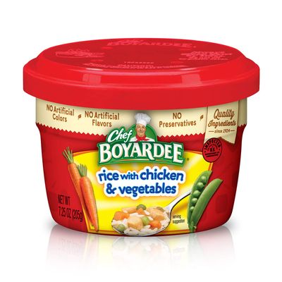Chef Boyardee Rice with Chicken and Vegetables, Microwave Food, 7.5 OZ Microwaveable Bowl (12 Bowls)
