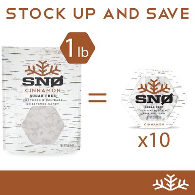 Cinnamon KETO Xylitol Candy Chips - SN 1LB Bag - Sugar-Free Candy With Only 2 Ingredients | Low Carbs, Diabetic-Friendly, Non-GMO, Vegan, GF & Kosher | Purest candy in the world!