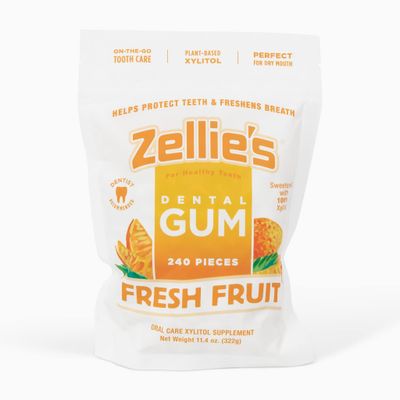 Zellie&#39;s | 100% Xylitol Sugar Free Chewing Gum (Fresh Fruit, 240 Count (Pack of 1))