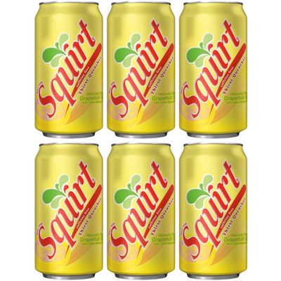 Squirt Grapefruit Soda, 12oz Cans, (Pack of 6) with Bay Area Marketplace Napkins