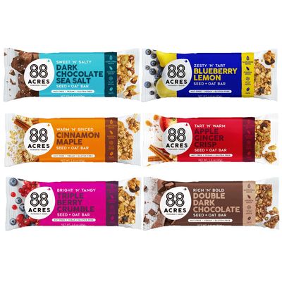 88 Acres Granola Bars | Gluten Free, Nut-Free Oat and Seed Snack Bar | Vegan &amp; Non GMO | 6 Pack (Variety Pack)