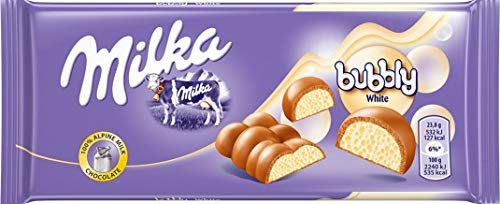 Milka Bubbly Milk &amp; White Chocolate Bar 95g (Pack of 10)
