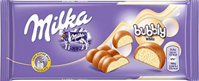 Milka Bubbly Milk &amp; White Chocolate Bar 95g (Pack of 10)