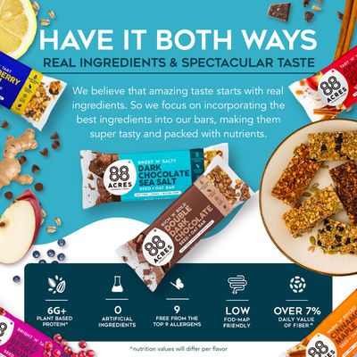 88 Acres Granola Bars | Gluten Free, Nut-Free Oat and Seed Snack Bar | Vegan &amp; Non GMO | 6 Pack (Variety Pack)