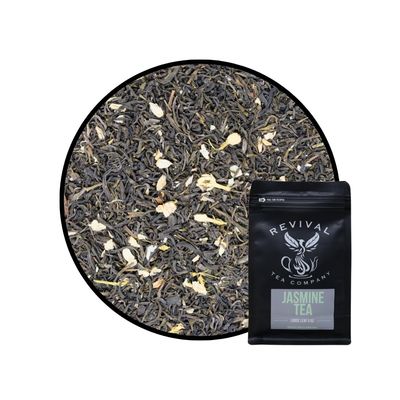 Revival Tea Company Jasmine Tea - Green Tea Blend with Jasmine Petals - 24 Tea Bags