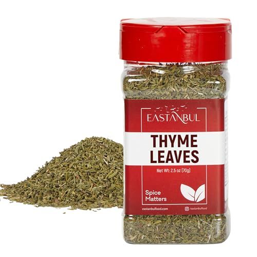Eastanbul Thyme Leaves, 2.5oz Dried Thyme Herb, Dried Thyme Leaves, Dry Thyme, Mediterranean Thymes, Vegan Thyme Herb, Full-Flavor Thyme Dry and Exquisitely Fragnant Tyme