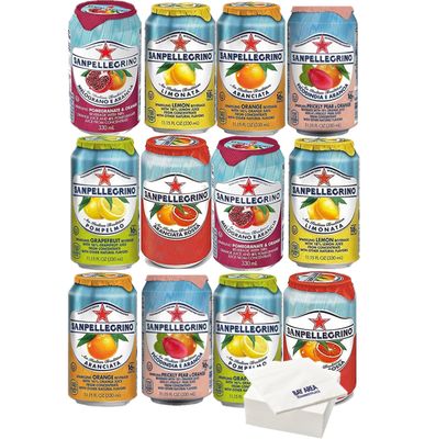 SAN PELLEGRINO VARIETY PACK TASTERS EDITION Pack of 12 with Bay Area Marketplace Napkins