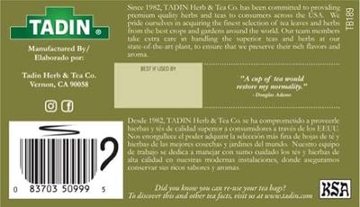 Tadin Herb and Tea Caffeine Free Ginger Root, 24 Count (Pack of 6)