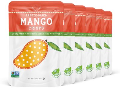 Nature&#39;s Turn Freeze-Dried Fruit Snacks, Mango Crisps, Pack of 6 (0.53 oz Each)