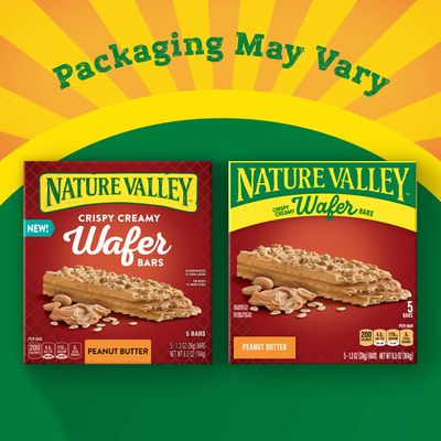 Nature Valley Wafer Bars, Peanut Butter, Snack Bars, 5 Bars, 6.5 OZ (Pack of 6)