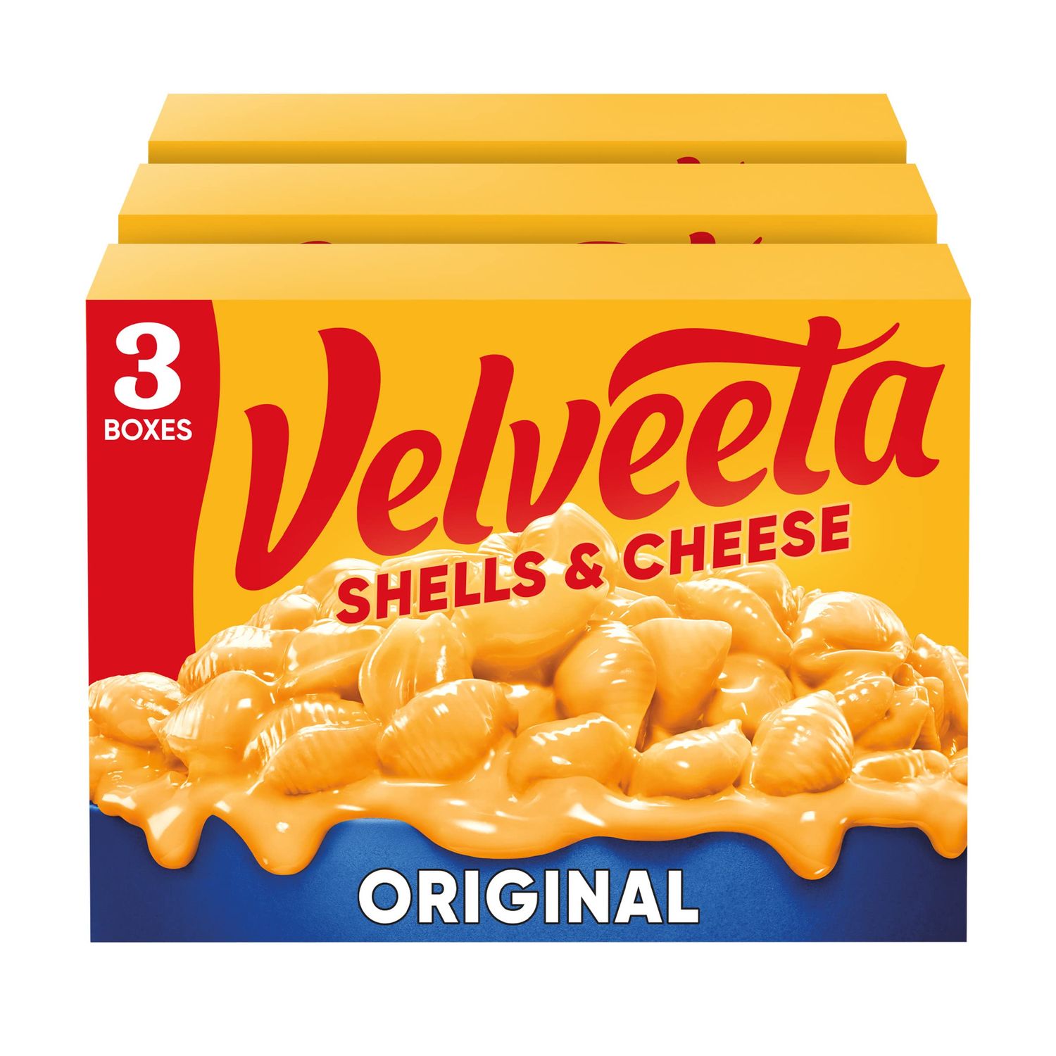 Velveeta Shells &amp; Cheese Original Shell Pasta &amp; Cheese Sauce, 3 ct Pack, 12 oz Boxes