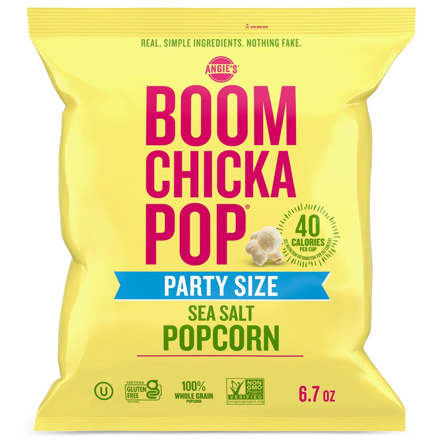 Angie&#39;s BOOMCHICKAPOP Sea Salt Popcorn, Gluten Free, Party Size, 6.7 oz.