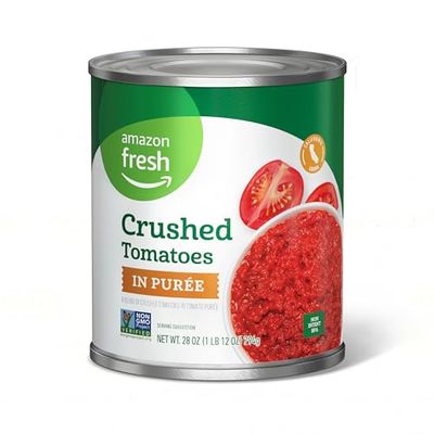 Amazon Fresh, Crushed Canned Tomatoes in Pure, 28 Oz (Previously Happy Belly, Packaging May Vary)