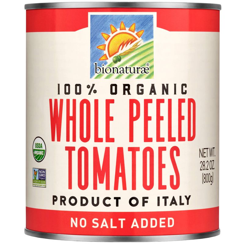 Bionaturae Organic Whole Peeled Tomatoes - Whole Peeled Tomatoes Canned, Tomatoes Organic, Keto Friendly, Non-GMO, No Added Sugar, No Added Salt, Made in Italy - 28.2 Oz