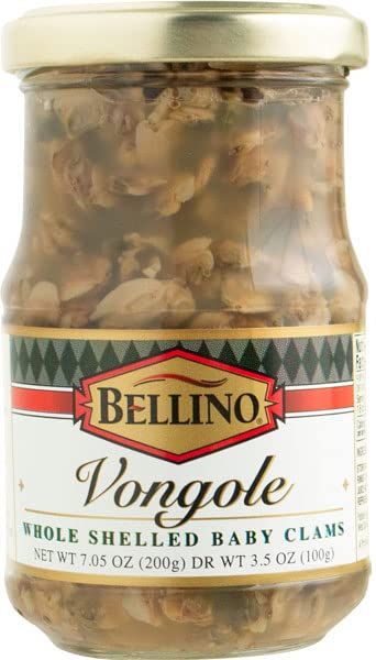 Bellino - Italian Vongole (Whold Shelled Baby Clams), (2)- 7.05 oz. Jars