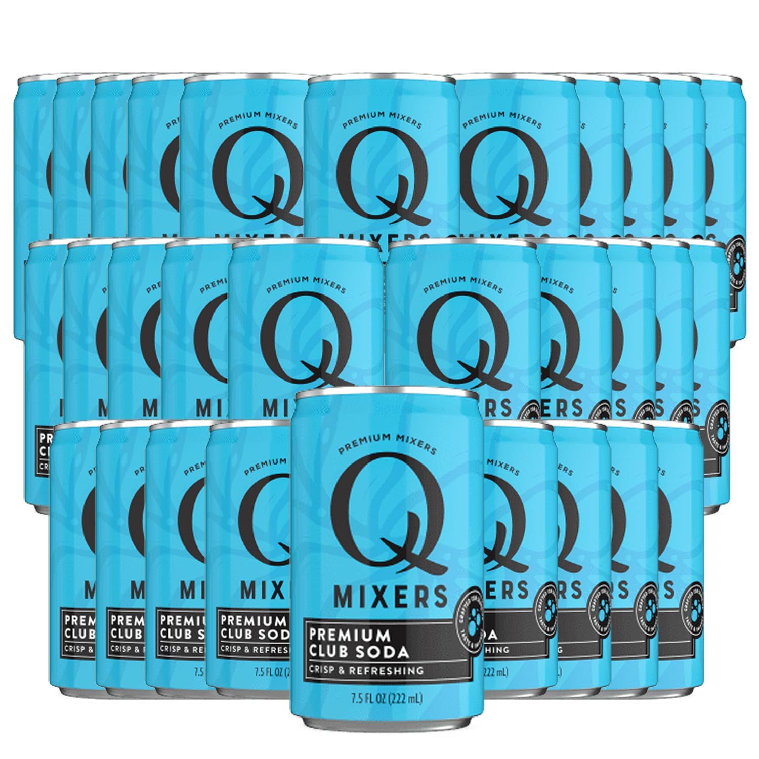 Q Mixers Club Soda, Premium Cocktail Mixer Made with Real Ingredients 7.5oz Cans | 30 PACK