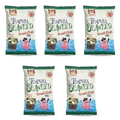 Swashbuckle Snacks Crispy Tempura Seaweed Snack Chips Original Flavor 0.95oz (27g) - 5 pack, Made in Japan, Otsumami