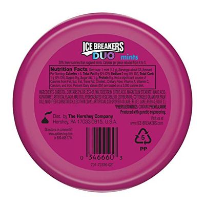 Ice Breakers Duos Sugar Free Mints, Raspberry, 1.3 Ounce