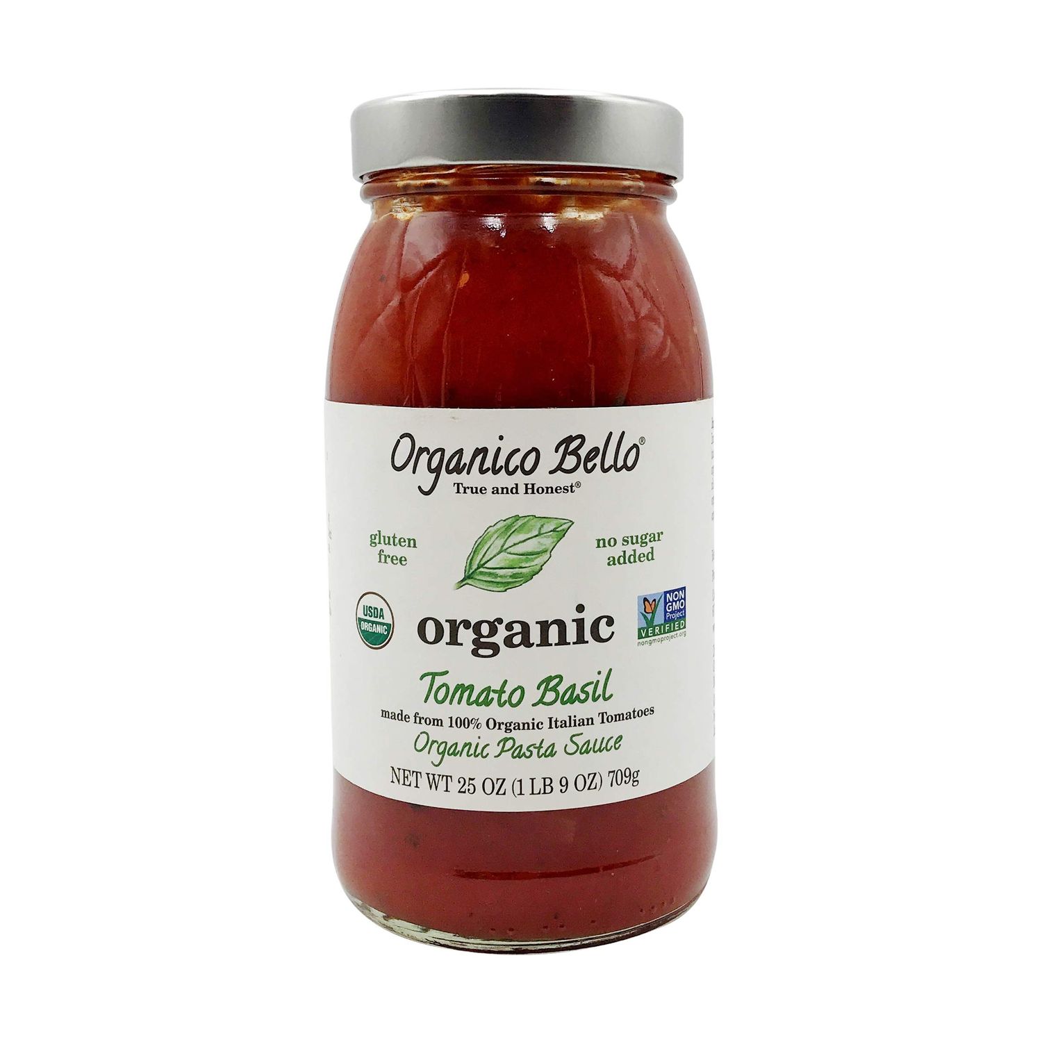 Organico Bello Organic Pasta Sauce Tomato Basil - 25 oz