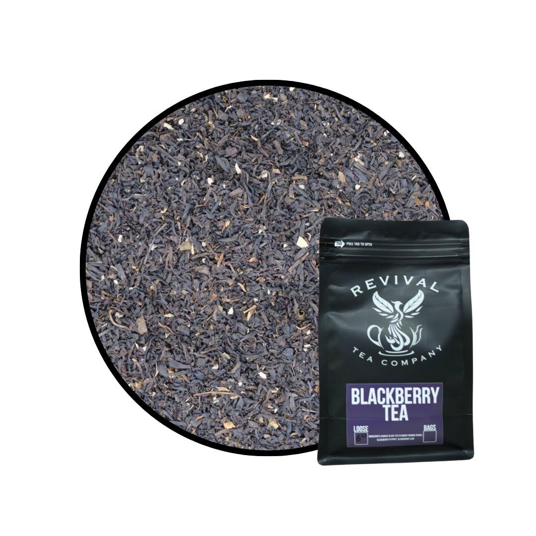 Revival Tea Company Blackberry Tea - Black Tea Blend with Blackberry Leaf - 24 Tea Bags