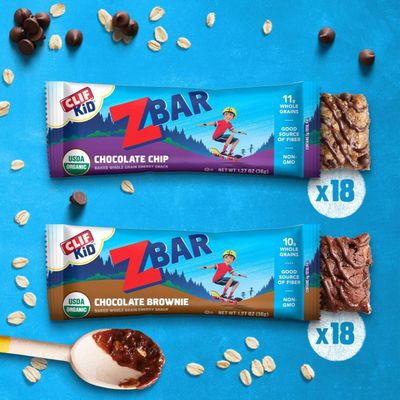 Zbar - Chocolate Chip and Chocolate Brownie - Variety Pack - Soft Baked Whole Grain Snack Bars - USDA Organic - Non-GMO - Plant-Based - 1.27 oz. (36 Count)