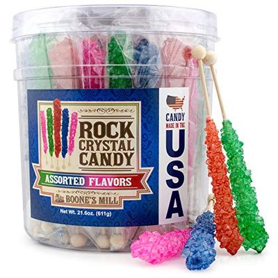 Boone&#39;s Mill | XL Rock Crystal Candy Sticks | Assorted Flavors | 36 Count