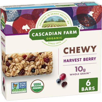 Cascadian Farm Organic Harvest Berry Chewy Granola Bars, 6 ct, 7.4 oz (Pack of 12)