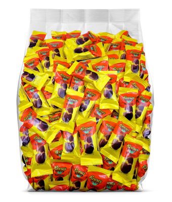 ReesesPeanut Butter Eggs Chocolate Candy - 125 Snack Size Reese Easter Eggs Candy - Bulk Easter Candy for Egg Hunt &amp; Basket Fillers - Individually Wrapped Chocolate Eggs Bulk Pack - 125 Pieces