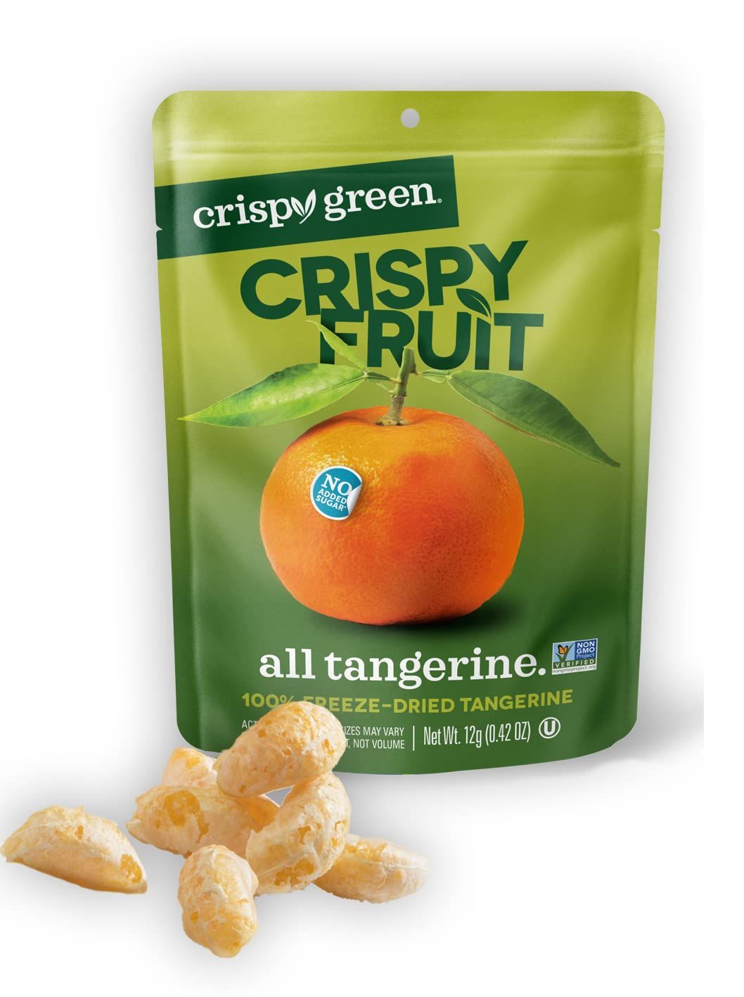 Crispy Green Natural Freeze-Dried Fruit, Tangerine Single-Serve, No Sugar Added, 0.42 Ounce (Pack of 12)