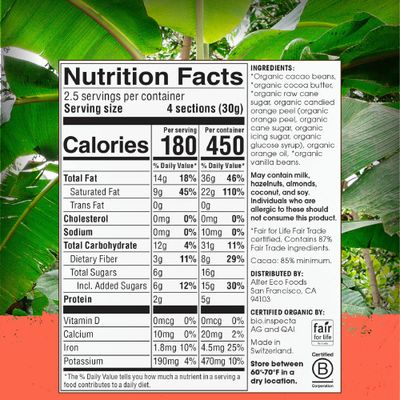 Alter Eco | Chocolate Bars | Pure Dark Cocoa, Fair Trade, Organic, Non-GMO, Gluten Free (12-Pack Orange Blackout)