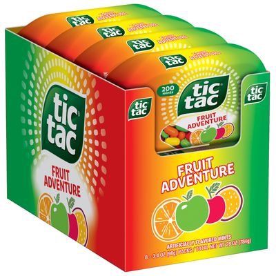 Tic Tac, Fruit Adventure Mints, 8 Count, On-The-Go Refreshment, 3.4 Oz Each