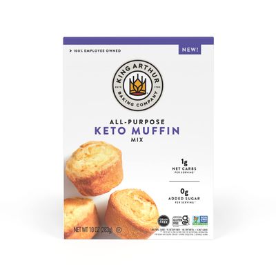 King Arthur Baking Keto Muffin Mix, All Purpose, 1g Net Carbs 0g Added Sugar Per Serving, Low Carb &amp; Keto Friendly, 10 oz, White