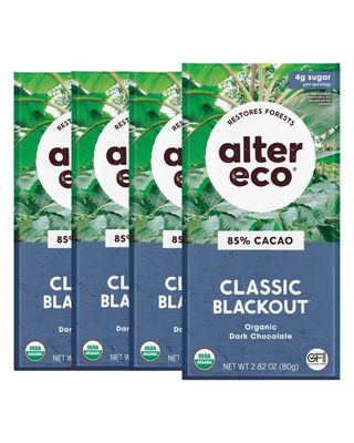 Alter Eco | Classic Blackout | 85% Pure Dark Cocoa, Fair Trade, Organic, Non-GMO, Gluten Free Dark Chocolate Bar, 4 Bars