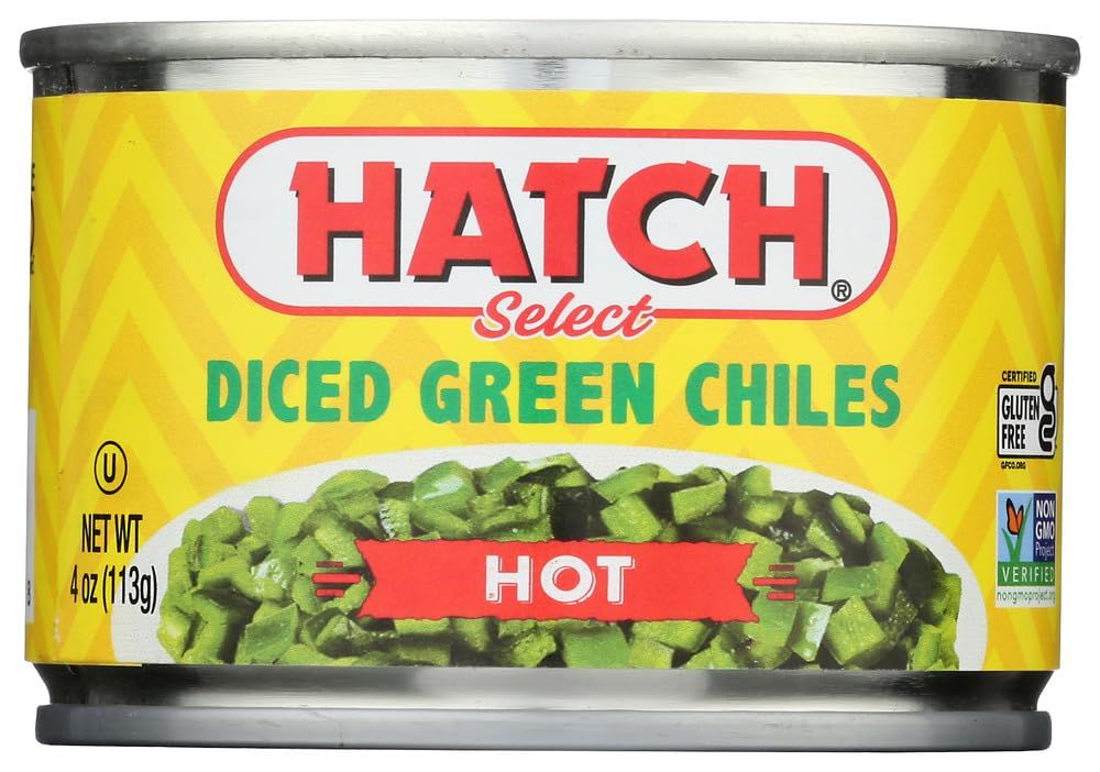 Hatch Hot Diced Green Chiles 4oz 12 pack