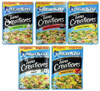 Starkist Tuna Creations Variety Pack 26Ounce Pouch 5 Flavors 1 Pouch of Each Flavor 5 Pouches Total