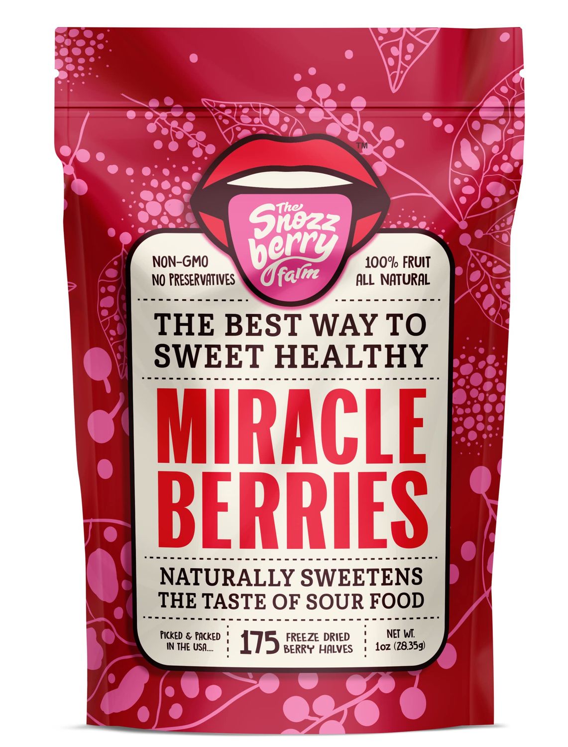 Miracle Berries by Snozzberry Farm | 175 berry halves | Freeze-dried, Grown in the USA | Turn Sour Sweet | Buy Bulk And Save