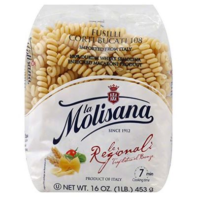 La Molisana Pasta Fusilli Bucati Cort, 1 Pound (Pack of 1)