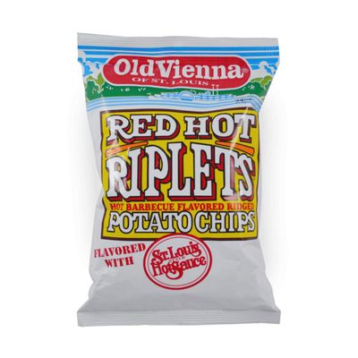 Old Vienna of St. Louis Snacks (Red Hot Riplets Hot Barbecue, 1 oz 10 Pack)