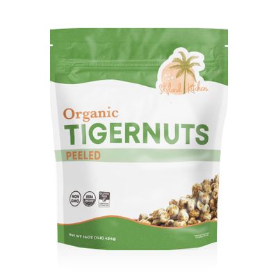 Skyland Kitchen Organic Peeled Tigernuts, 16oz bag, Natural, Non-GMO and Gluten-Free, Raw Snack, Paleo, Keto and Vegan Friendly (16oz)