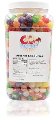 Sarahs Candy Factory Assorted Spice Drops 5 Lbs in Jar