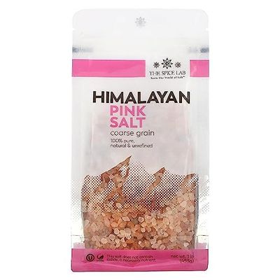The Spice Lab Himalayan Salt - Coarse 1 Pound - Pink Himalayan Salt is Nutrient and Mineral Dense for Health - Gourmet Pure Crystal Kosher &amp; Natural Certified
